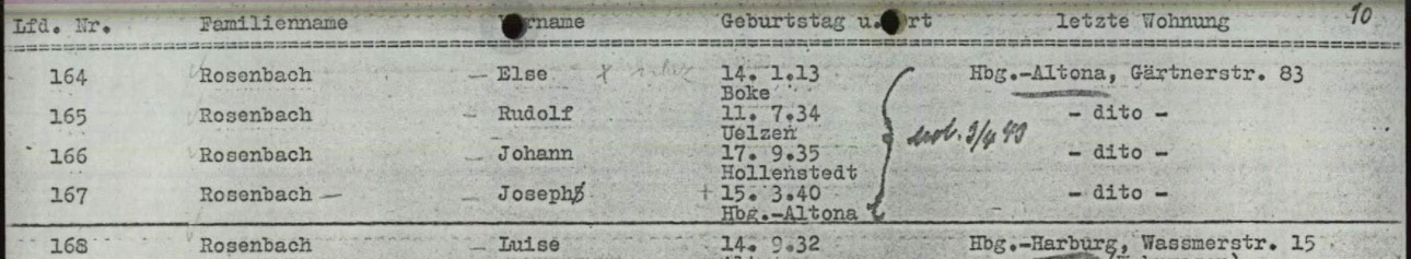 Else Rosenbach Else Rosenbach und ihre Kinder aus der Thadenstraße 83